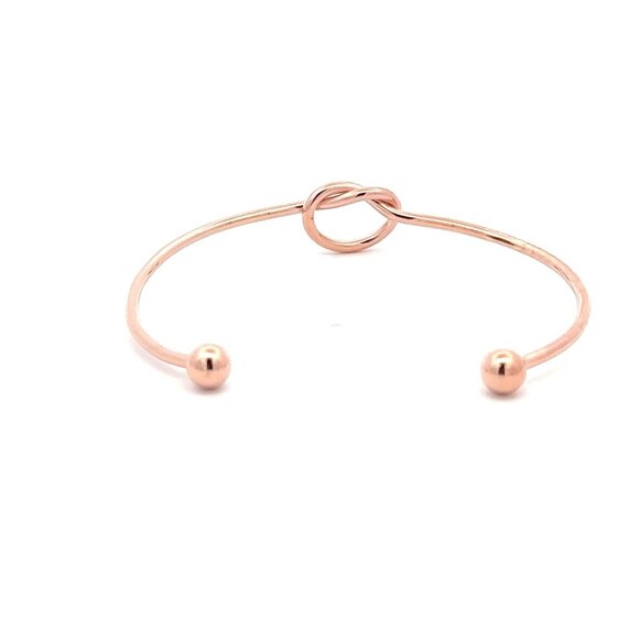 925 Sterling Silver Cuff Bangle Bracelet Size 6.25 inches Center Knot - Picture 6 of 11